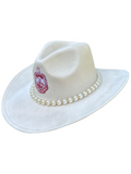 Delta Sigma Theta DST Crested Faux Suede Cowgirl Hat