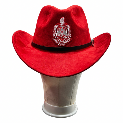 Delta Sigma Theta DST Crested Faux Nubuck Suede Cowboy Hat
