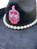 Delta Sigma Theta DST Crested Faux Suede Cowgirl Hat