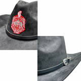 Delta Sigma Theta DST Crested Faux Nubuck Suede Cowboy Hat