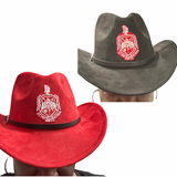 Delta Sigma Theta DST Crested Faux Nubuck Suede Cowboy Hat