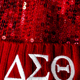 Delta Sigma Theta DST Sequined Pom-Pom Beanies