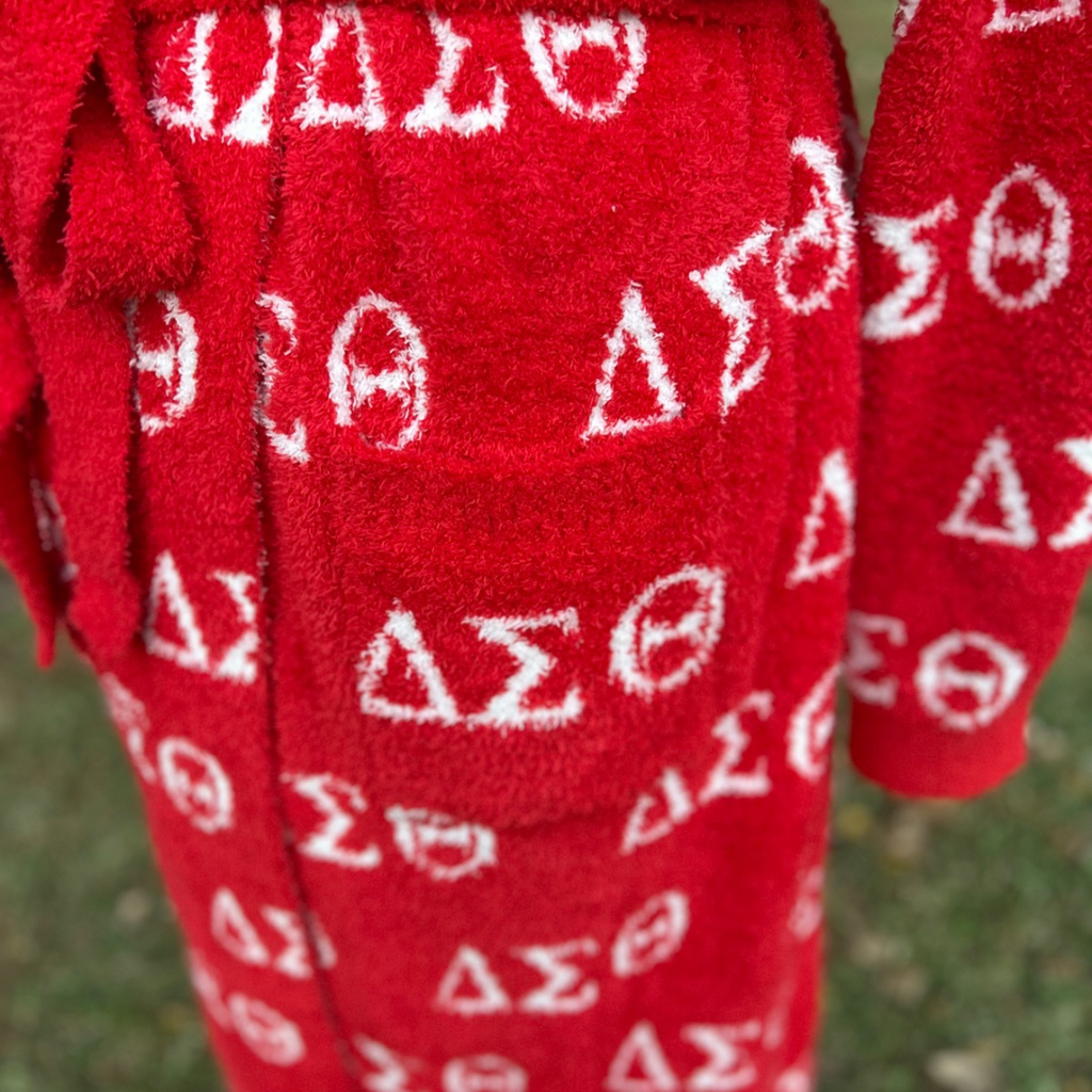 Delta Room Robe Delta Sigma Theta DST Plush and Cozy Hooded Robe – Washington Designs