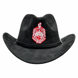 Delta Sigma Theta DST Crested Faux Nubuck Suede Cowboy Hat