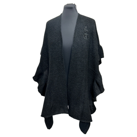 Delta Sigma Theta DST Ruffled Edge Knit Kimono/Wrap