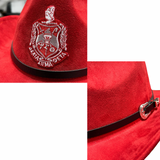 Delta Sigma Theta DST Crested Faux Nubuck Suede Cowboy Hat