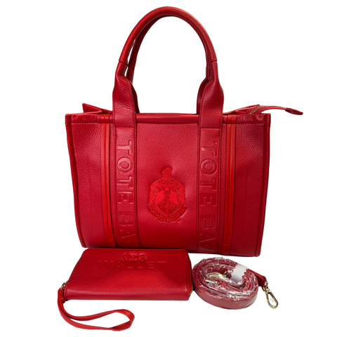 Delta Sigma Theta DST Crested 2pc Tote Bag/Wallet Set