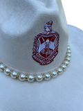 Delta Sigma Theta DST Crested Faux Suede Cowgirl Hat