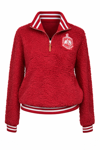 Delta Sigma Theta DST Crested Sherpa Quarter Zip – Washington Designs