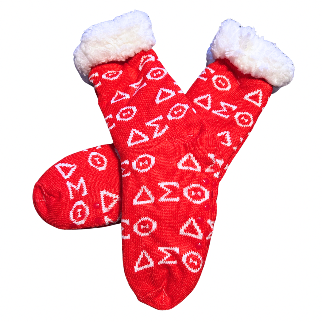 Delta Sigma Theta DST Sherpa Slipper Socks Delta Sigma Theta DST Sherpa Slipper Socks
