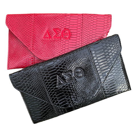 Delta Sigma Theta DST Reptile Embossed Envelope Clutch/Handbag