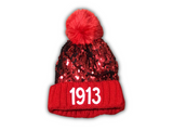 Founding Year Sequined Pom-Pom Beanies