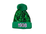 Founding Year Sequined Pom-Pom Beanies