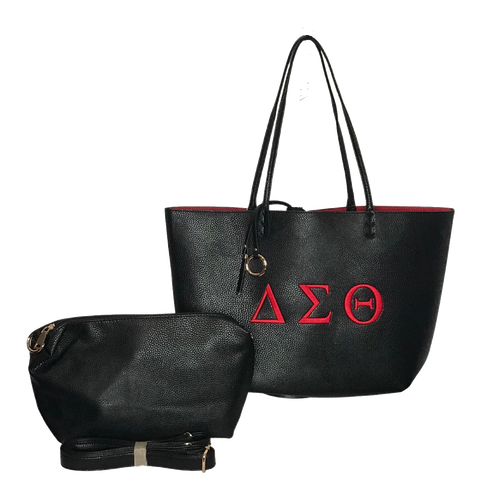 Delta Sigma Theta DST Inspired 2pc Tote Set with Symbols