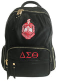 Delta Sigma Theta DST Crested Vegan Leather Backpack