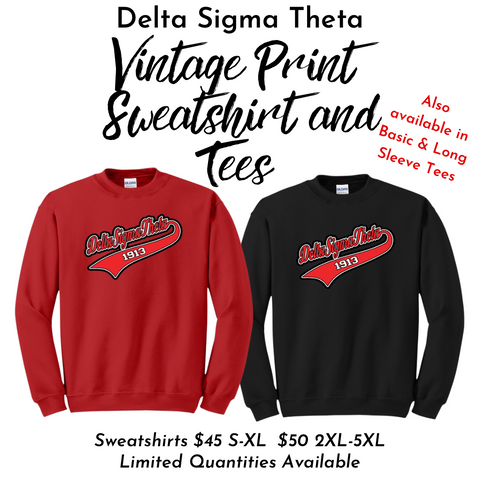 Delta Sigma Theta DST Vintage Logo Sweatshirts and Tees