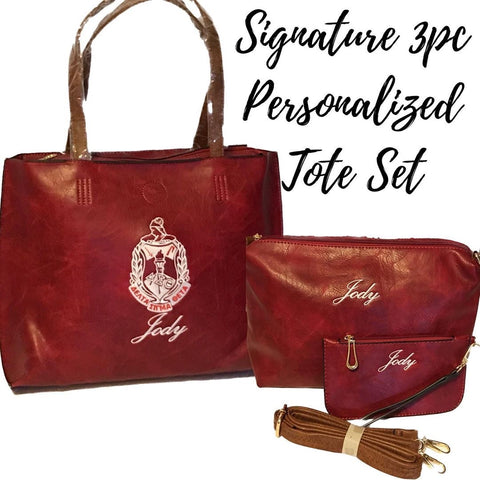 Delta Sigma Theta DST Signature 3pc Tote Set