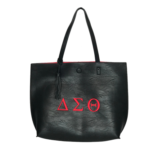 Delta Sigma Theta DST Diva 2pc Tasseled Tote Set with Symbols