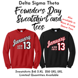 Delta Sigma Theta DST Founders Day Printed Sweatshirts and Tees