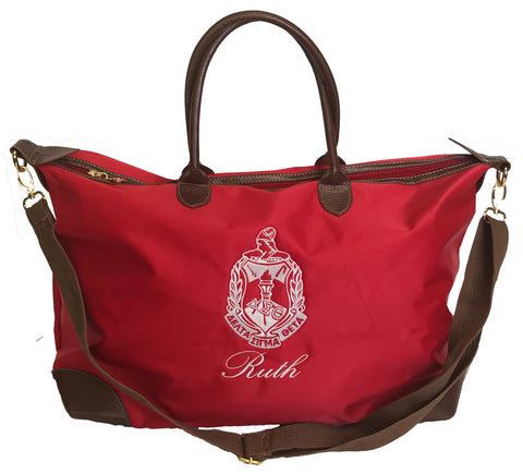 Delta Sigma Theta DST Personalized Nylon Oversized Weekender/Duffel Bag