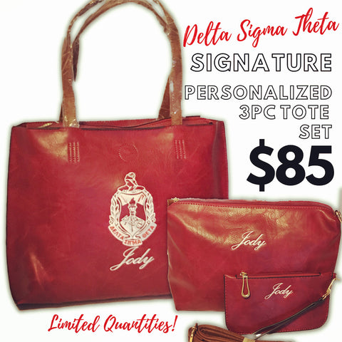 Delta Sigma Theta DST Signature 3pc Tote Set