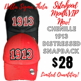 Delta Sigma Theta DST Chenille 1913 Distressed SnapBack