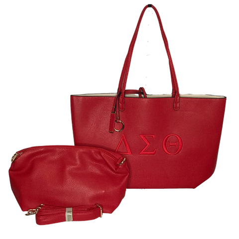 Delta Sigma Theta DST Inspired 2pc Tote Set with Symbols