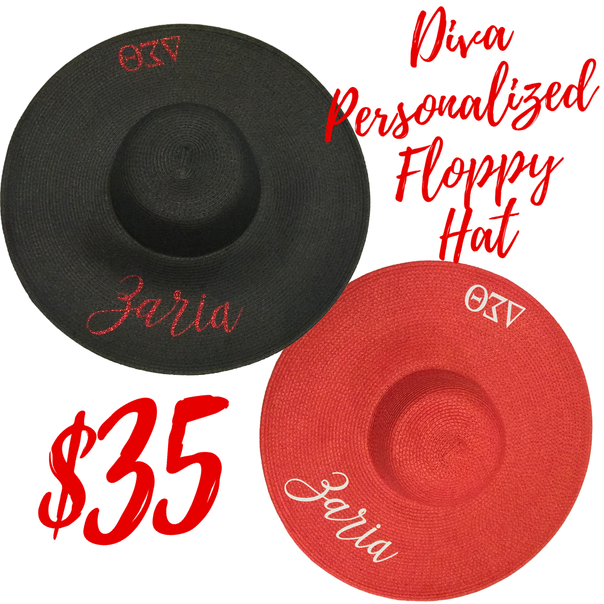 Delta Sigma Theta DST Diva Personalized Floppy Hat – Washington Designs